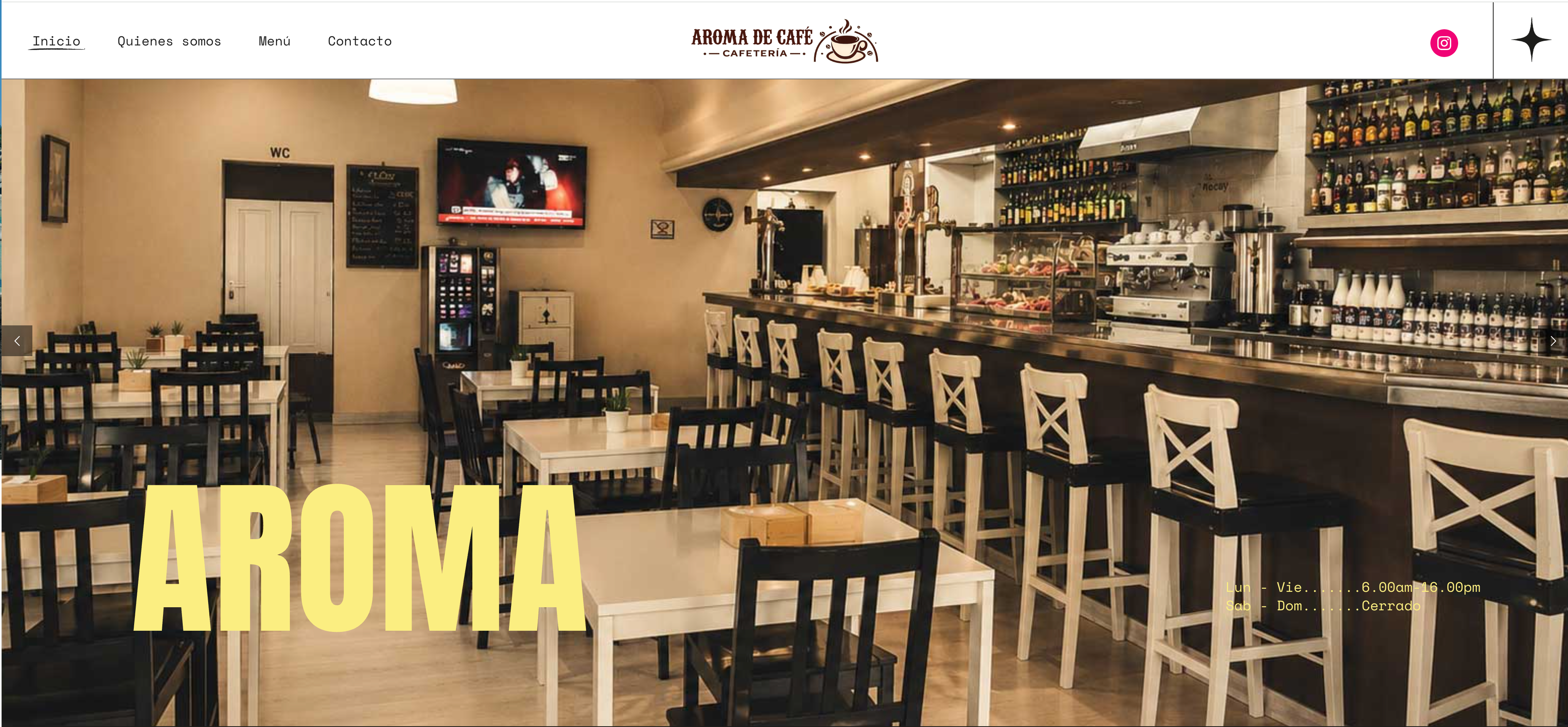 Captura de escritorio de la web de aromadecafeanaga.com