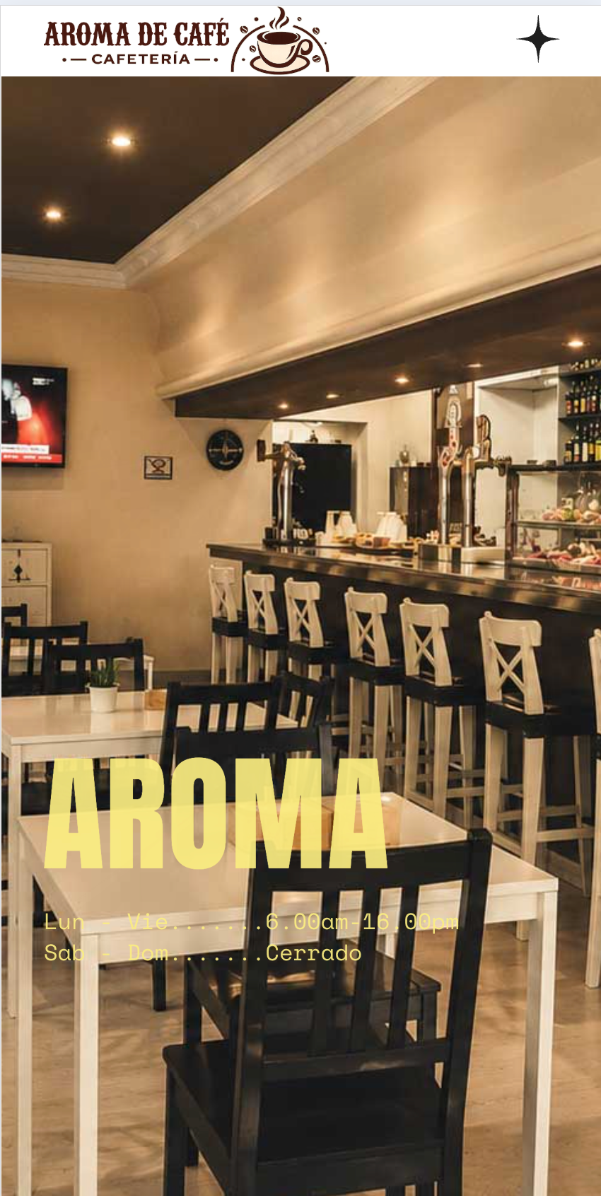 Captura móvil de la web de aromadecafeanaga.com